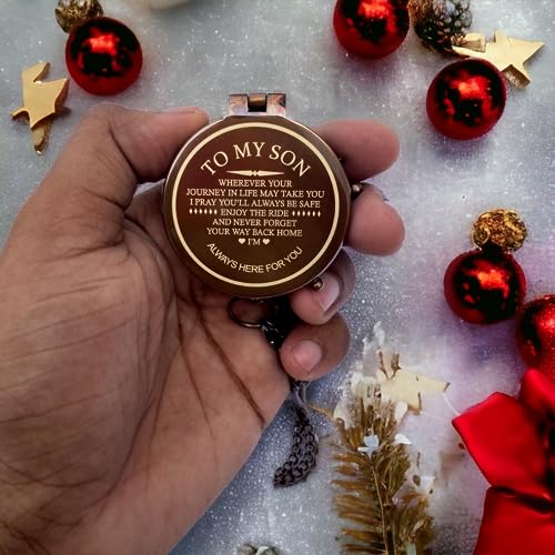 Brújula de latón con caja de cuero y acabado antiguo miniatura 2