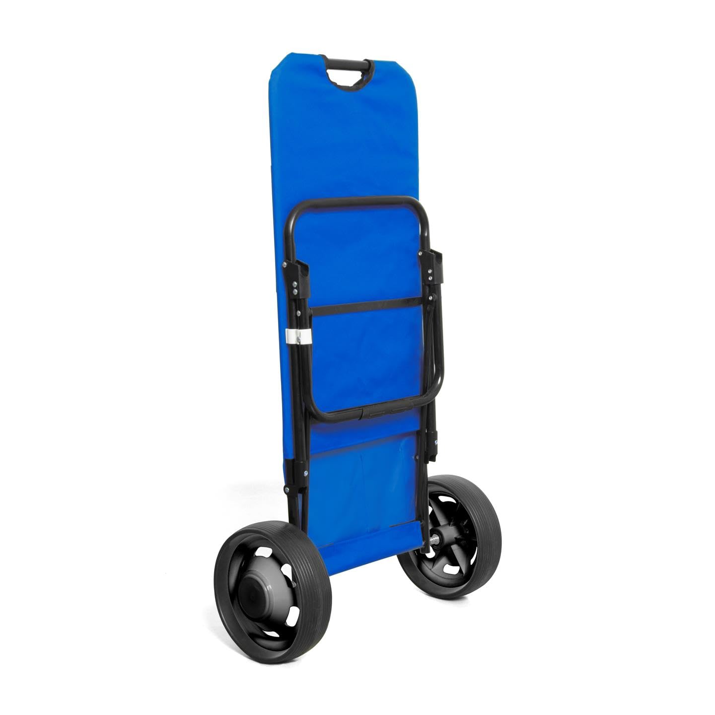 Carrello da Spiaggia Pieghevole con Ruote Grandi per Sabbia, Carrello Mare Portatutto Leggero 3,5 kg e Salvaspazio, Porta Ombrellone e Tasche, Portata 35 kg, 102x55x61,5 cm, Blu
