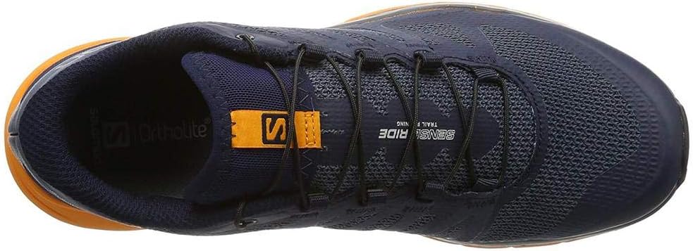 Salomon Sense Ride Trail Running Shoe - Men's Navy Blazer/Bright Marigold/Ombre Blue, US 7.0/UK 6.5
