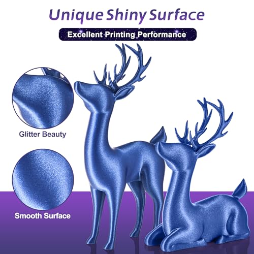 Image of ERYONE Sparkly Glitter Shining PLA Filament for 3D Printer, 1.75mm, Tolerance: ±0.03mm, 1kg(2.2LBS) /Spool, Blue