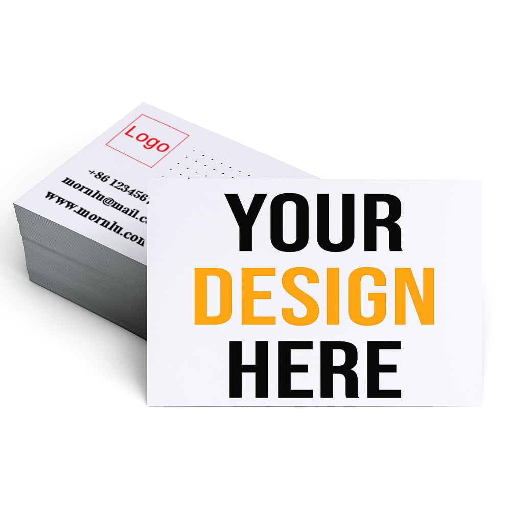 500Pcs Custom Business Cards Add Photo/Text/LOGO Personalized Business Cardsfor Small Business 300gsm Matte Paper Front & Back Sides Printed 3.5" x 2"