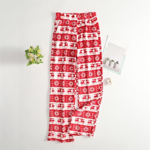 Christmas Pajama Pants Women Flannel Plush Santa Xmas Tree Sleep Pants - image 3