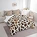 Feelyou Giraffe Print Comforter Set 7 Pieces Twin Size Kids Giraffe Fur Texture Print Bedding Set Zoo Farmhouse Bed Set Bed in a Bag with Comforter, Sheets, Pillowcases & Cushion Covers （No Real Fur）