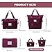 Large Capacity Folding Travel Bag, Lightweight Waterproof Luggage Bag, Expandable Travel Duffel Bag, Dry Wet Separated Gym Tote Bag, Weekender Overnight Bags for Women and Man (Fuchsia)
