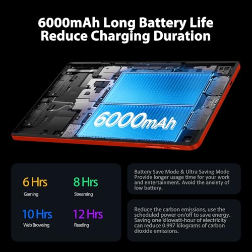 Ckypad Android 14 Tablet,10 Inch Tablet,12GB RAM+128GB ROM(Up to 2 TB),1280x800 IPS FHD Touchscreen,6000mAh,Android Tablets,Octa-Core,WiFi 6 & Bluetooth 5.4,5MP+8MP Camera,Lucky Orange - Image 5