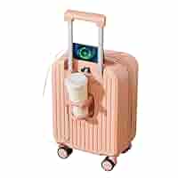 彡新品彡 スーツケース 静音 超軽量 USB カップホルダー ホワイト Sサイズ Amazon.co.jp: スーツケース usbポート付き カップホルダー