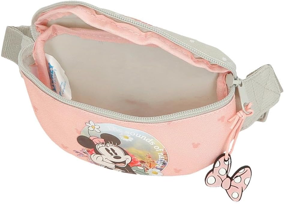 Joumma Bags Disney Minnie Wild Nature Children's Suitcase, Various Sizes, Make-Up Case, Shoulder Bag, Made of Polyester, Green, Standard Size, Belt Bag