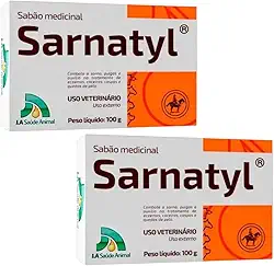 Kis 2 Sabonetes Contra Sarna Pulgas Coceiras Caspa 100g - Cães, Gatos, Equinos, Bovinos - Sarnatyl
