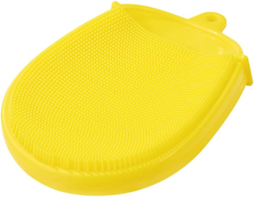 BESTYASH Silicone Bathing Skin Massager and Cleaner with Handle for Face and Fruits, Easy to Dry and Space Saving, for Bathroom Use