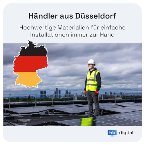 HB-DIGITAL 50m Solarkabel 4mm² H1Z2Z2-K TÜV Rheinland geprüft UV-beständig flexibel PV Kabel Reines Kupfer 1500V Verlängerungskabel Photovoltaik für Solarpanel Laderegler schwarz
