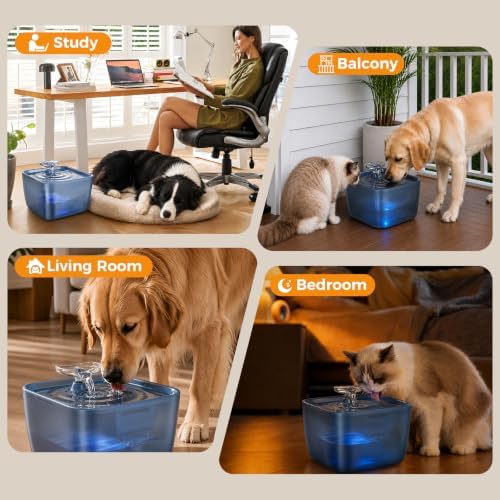 Pet Water Fountain for Large Dogs & Cats, 7L/1.84Gal, Quiet Automatic Pump — view 8