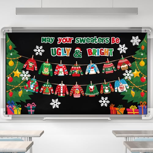 Back to School Bulletin Boards: Creative Ideas, Practical Tips, and Inspiring Examples 21 Pasimy Christmas Bulletin Board Decorations Set Ugly Sweater Paper Cutouts