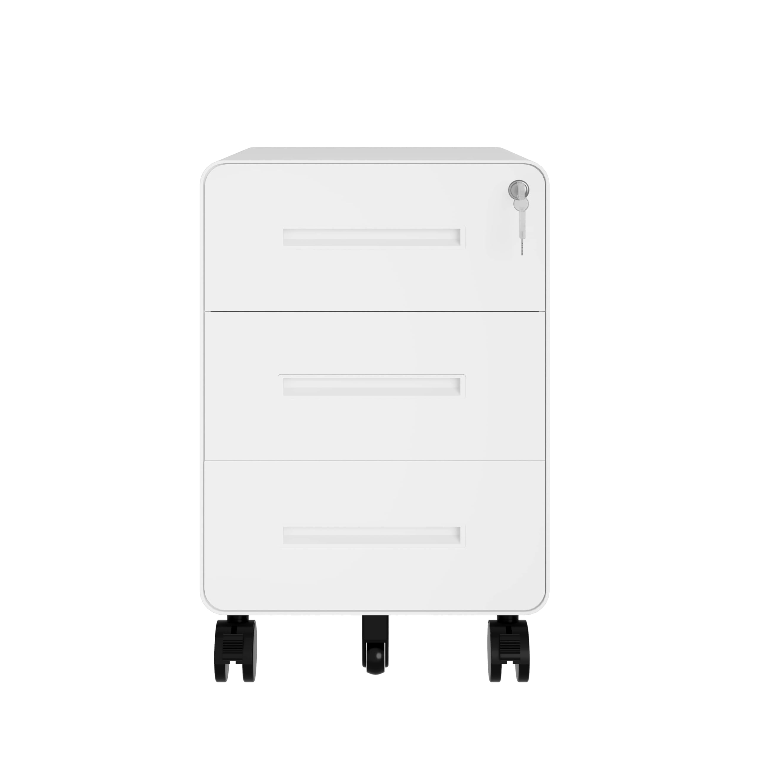 BISLEY Rollcontainer EasyRoll - mit 3 Schublade, Bürocontainer in der Farbe 696 weiß - Rollwagen Maße: H:500 x B:400 x T:500 mm - Gebrauch für unter Schreibtisch, Akten, Dokumente, Schreibwaren