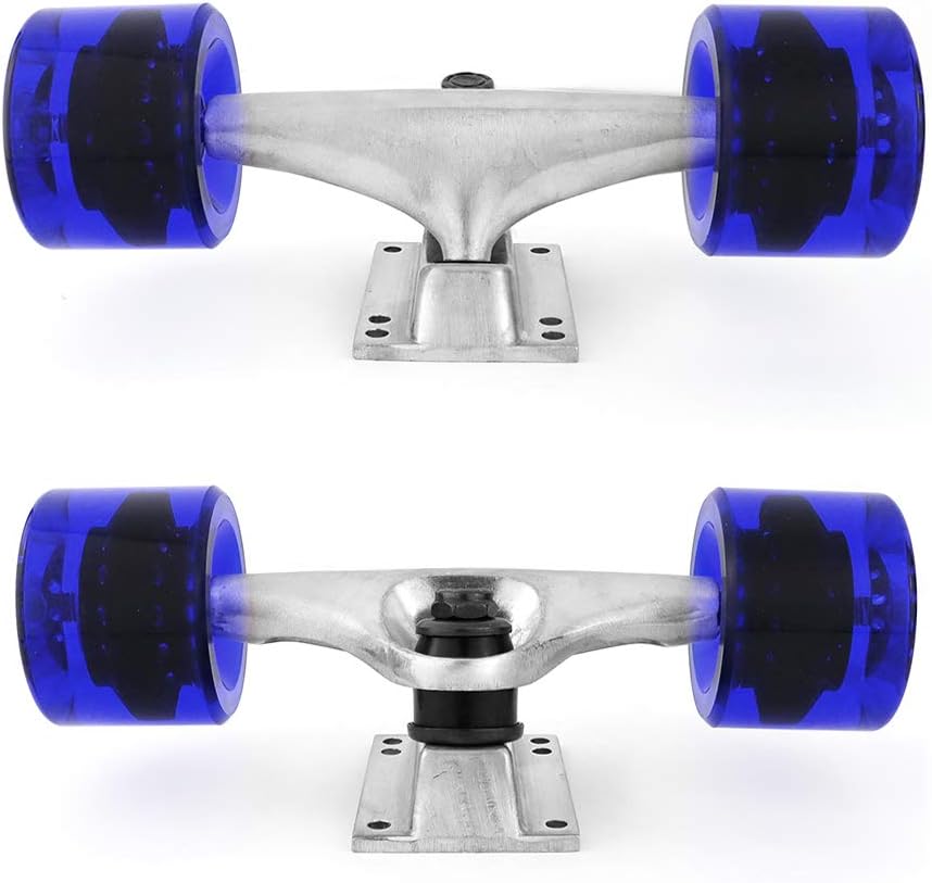 VJ Skateboard Truck and Wheel, 5.0 Skateboard Trucks 127mm Trucks w/Skateboard Cruiser Wheel 60mm, Skateboard Bearings, Skateboard Screws, Skateboard Riser Pads