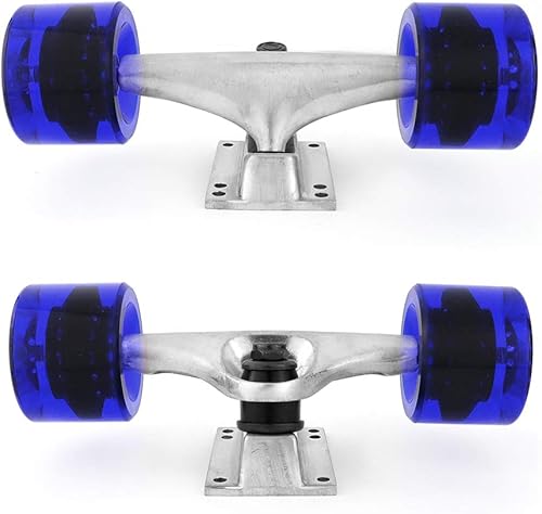 Miniatura 2 de VJ Monopatín camión y rueda, 5.0 monopatín camiones 5.000 in camiones wSkateboard Cruiser rueda 2.362 in, rodamientos de monopatín, tornillos de