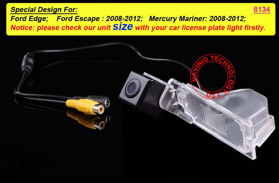 Image of Car Rear View Back up Vehicle Camera Parking Reverse Camera Replacement for Ford Edge Escape 2008-2012 Mercury Mariner 2008-2012