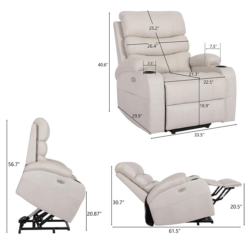 Sillón eléctrico reclinable masaje un color miniatura 2