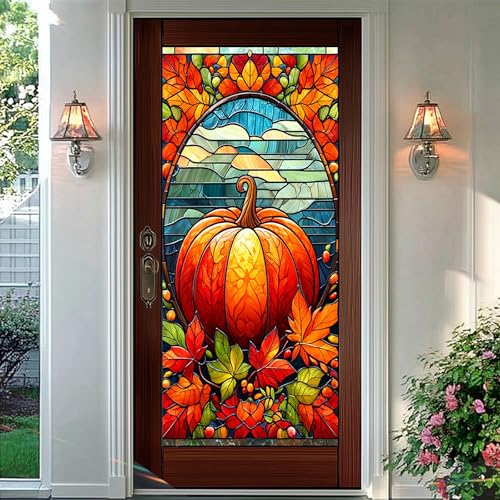 Película para ventana decoración vidriera otoño 17.7x39.3 pulg miniatura 6