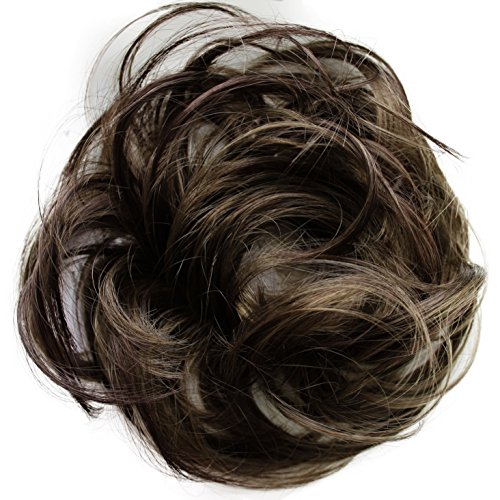 PRETTYSHOP Hairpiece Hair Rubber Scrunchie Scrunchy Updos VOLUMINOUS Curly Messy Bun Brown mix # 32AH12 G34B