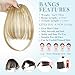 Wodelanle Clip in Bangs, Wispy Bangs Hair Clip,Natrual Fake Bangs Fringe with Temples Hairpieces for Women Clip on Faux Bangs Hair Extensions for Daily Wear Ash Blonde