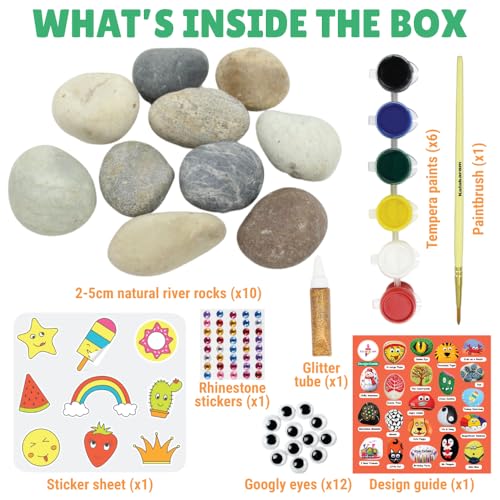 Image of Kalakaram DIY Rock Painting Kit for Kids & Adults | Coloring & Painting Set, DIY Art & Craft Kit | Stone Color Art & Gifts for Girls Age 4+ Years | Return Gift & Screen-Free Activity