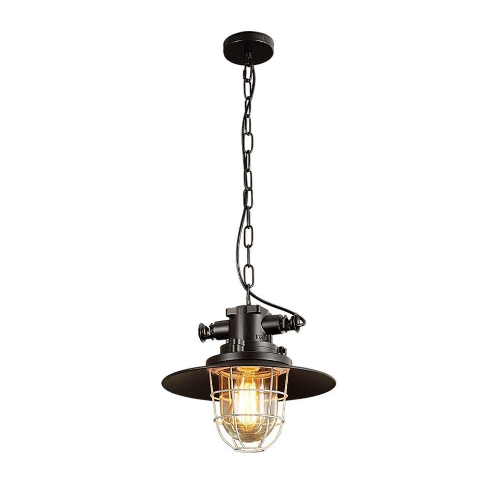 Lámpara colgante industrial negra con casquillo E27 de hierro resistente para bombilla Edison