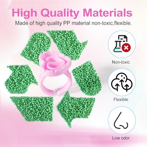 NXJ INFILILA Glue Rings for Eyelash Extensions 100PCS Disposable Rings For Lashes Lovely Heart Shape, Makeup Plastic Nail Art Glue Cups Lash Extension Supplies for Eyelash Extensions