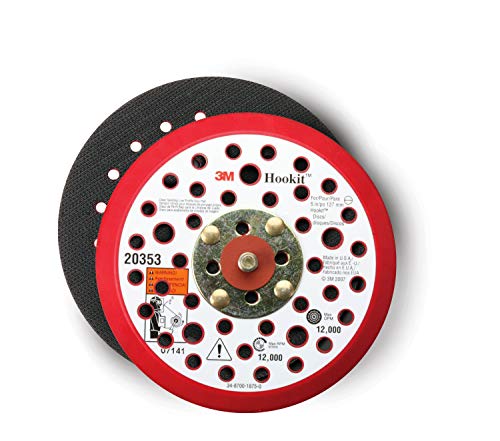 Cubitron Hookit 28852 Low Profile Disc Pad, 28852, 5 in x 3/8 in x 5/16 in, 24 External, Red ()