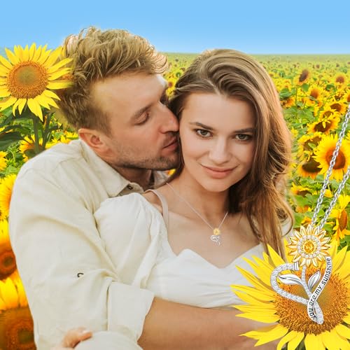 Sunflower Necklaces for Women Anniversary Birthday Gifts for Women Wife Gifts for Her You Are My Sunshine Necklace for Women Her Wedding Christmas Mother4