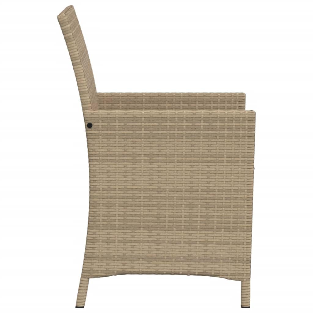 Set da Bistrò 3 Pezzi con Cuscini Beige Misto in Polyrattan