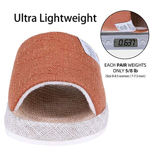 Shevalues Women'S Open Toe House Slippers Arch Support Lightweight Linen Slippers Mothers Day Gifts For Mom And Grandma Orange 37-38 thumb #2