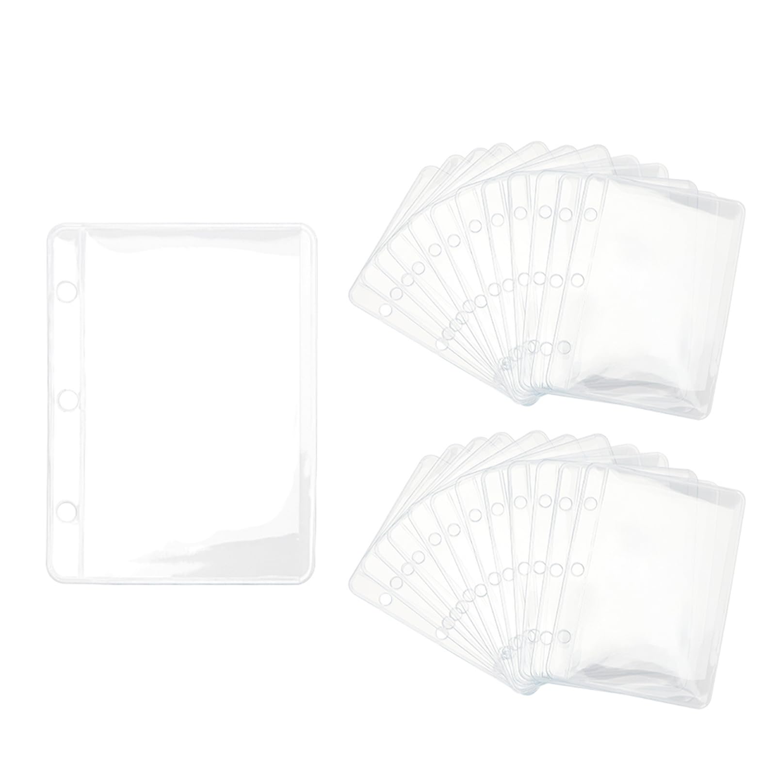 24pcs Mini A9 Binder Pockets Clear Zipless Cash Envelopes Budget Binder Pouch Inserts Sleeves Sheet Protectors for 3-Ring Binders Organizer Photos Cards Bills (A9 Binder Pocket)