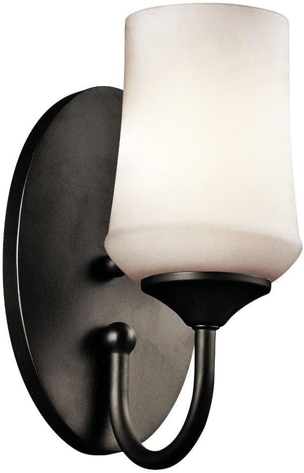 Kichler Aubrey 10.75" 1 Light Wall Sconce with Satin Etched Cased Opal in Brushed Nickel