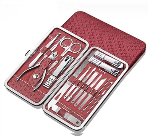 爪切り ニッパー 巻き爪 硬い爪などにも対応 つめきり ステンレス製 ツメキリ 高級 爪切り 手足はがね 握りやすい 飛びにくい スパット切れる フェイスケア ネイルケア フットケア (レッド,16個セット)