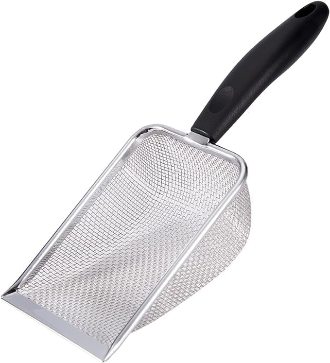 Pá Higiênica De Areia Para Gatos Peneira Coletora Aço Inox (Malha...
