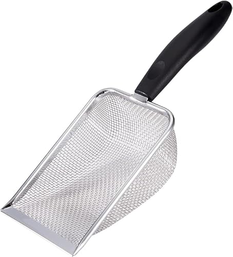 Pá Higiênica De Areia Para Gatos Peneira Coletora Aço Inox (Malha 2.0mm)