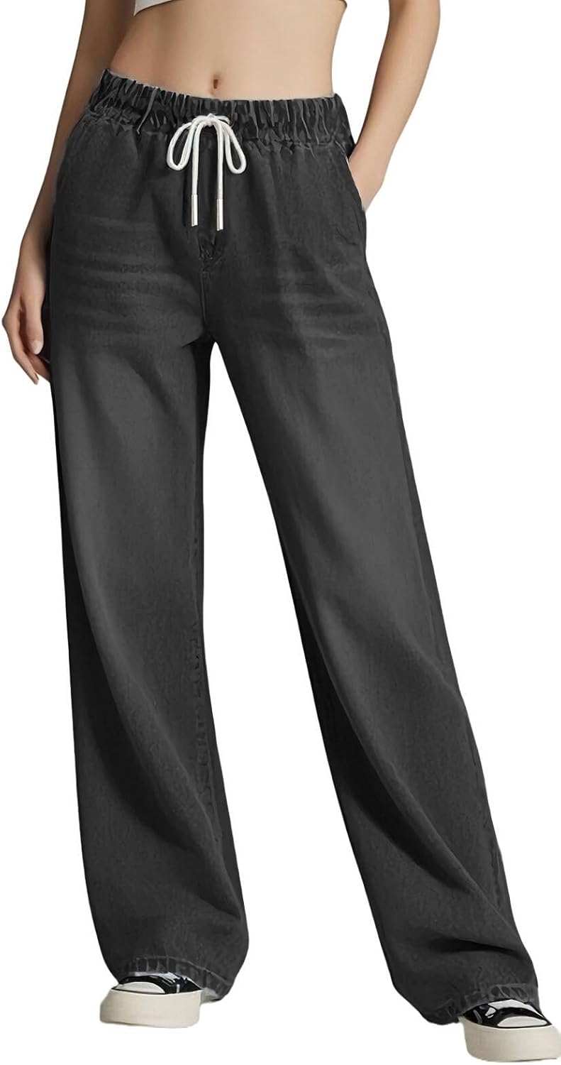 SperLucky Jeans for Women High Waisted Straight Leg Stretchy Jeans Loose Wide Leg Denim Pants