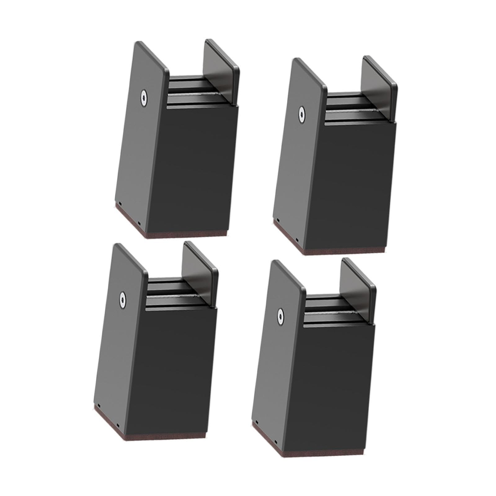 Enakshi (LABEL) Creations 4X Bed Risers Shock Absorbing Non Slip Furniture Risers for Shelf Desk Table Height 100mm Black 3