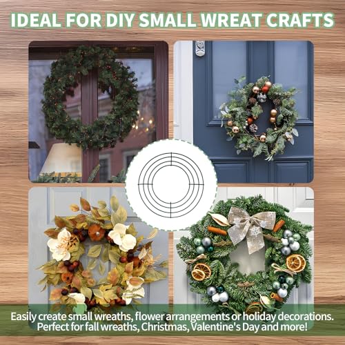 2 Pack Metal Wreath Frame 8 in Wreath Making Supplies, Sturdy Round Metal Wreaths Form for DIY Fall, Holiday, Christmas, Valentine’s Day Crafts Decorate Home, Garden, Windows