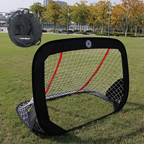 WISHOME 47.3” Folding Pop-Up Goal Collapsible Children Soccer Goals for Backyard Football Gate Soccer Net for Kids Outdoor Sport Toys Ideal Gift for Children