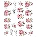 Produktbild aloiness Nagelsticker Rosa Blumen Nageldesign Nail Art Sticker Decals Nail Selbstklebende 3D Design Tipp Nail Wraps für Nagel Glitzer Nagelfolie Geschenk der Frau Schönheit 5 Blatt