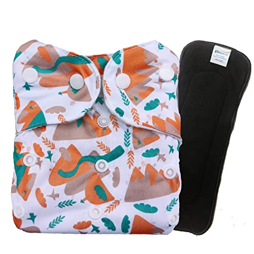 Image of Babymoon Washable & Reusable Cloth Diaper Pocket with Grey Insert Pack of 2
