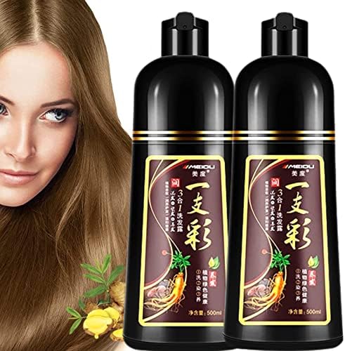 FONDIIA Herbal Hair Dye Shampoo 3 in 1 Coffee Ammonia-Free Brilliant Color Oil-Rich Semi-Permanent Hair Dye,Colors Hair in Minutes-Long Lasting-100% Coffee Hair Coverage(35.2 Fl Oz,2 Pack)