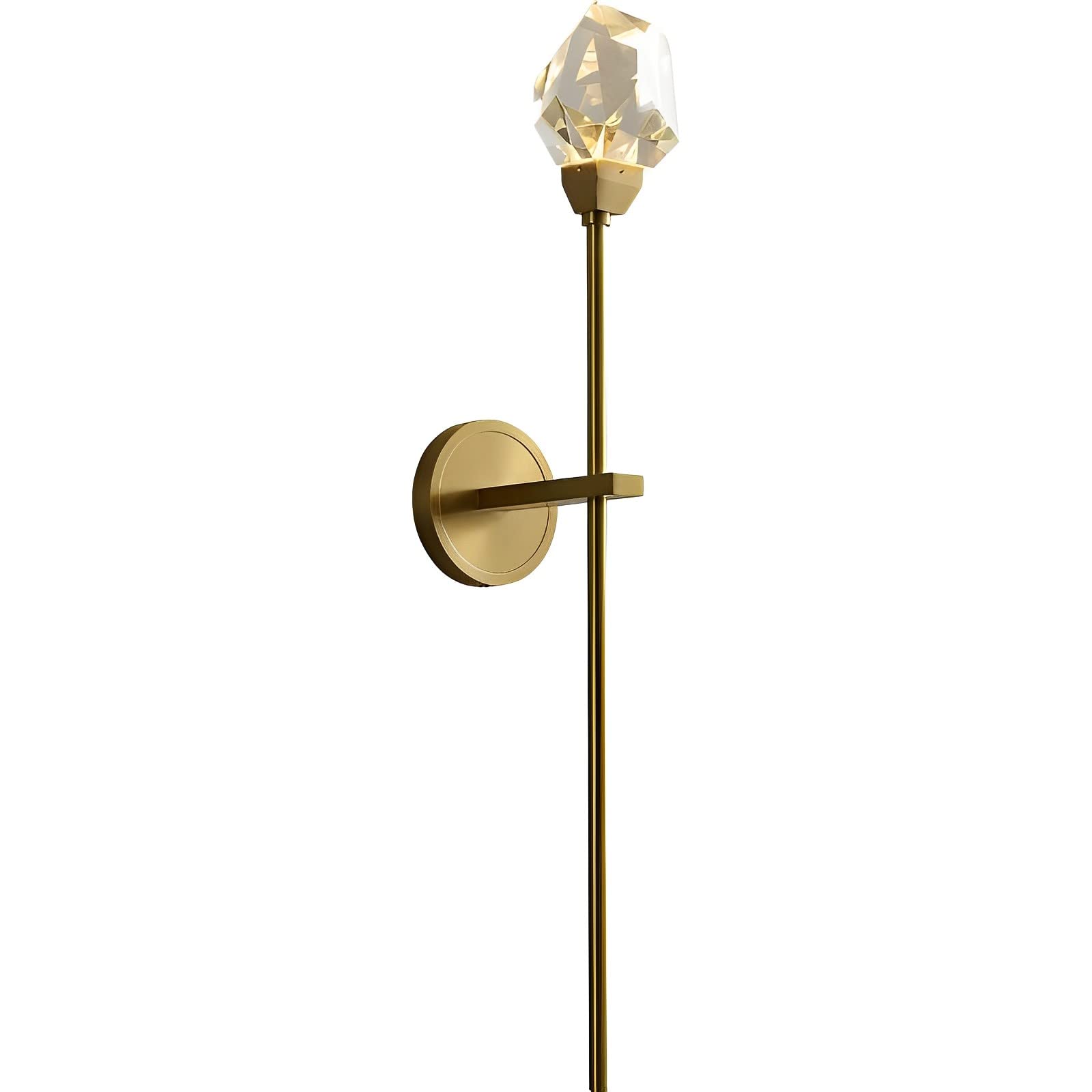 MESOVFCA Modern Brass Wall Sconces Gold Wall Lamp with Long Arm - 5W Indoor Bedside Wall Mounted Light Fixture for Bathroom Powder Room Hallway Bedroom,1Pack