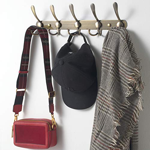 Coat Rack Wall Mounted, Coat Hanger Wall 5 Tri Hooks Heavy Duty Stainless Steel Coat Hook Rail For Coats Towels Purse Robes Keys And Hats(Copper) #TOP4