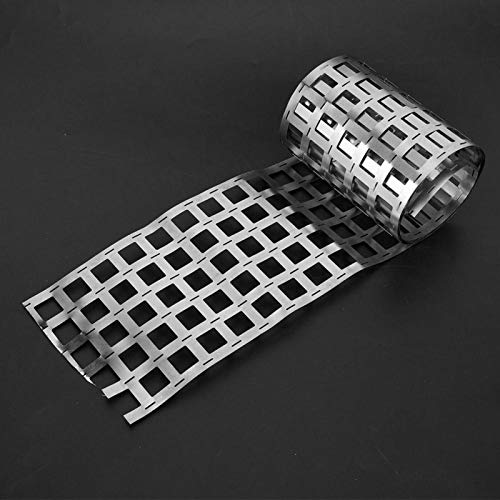 VIFERR Nickelband, 1M 0,15 mm Nickel Streifen Band Vernickelt Stahlband für 18650 Lithium-Batterie Punktschweißen (6P 0.15 * 107.5mm)