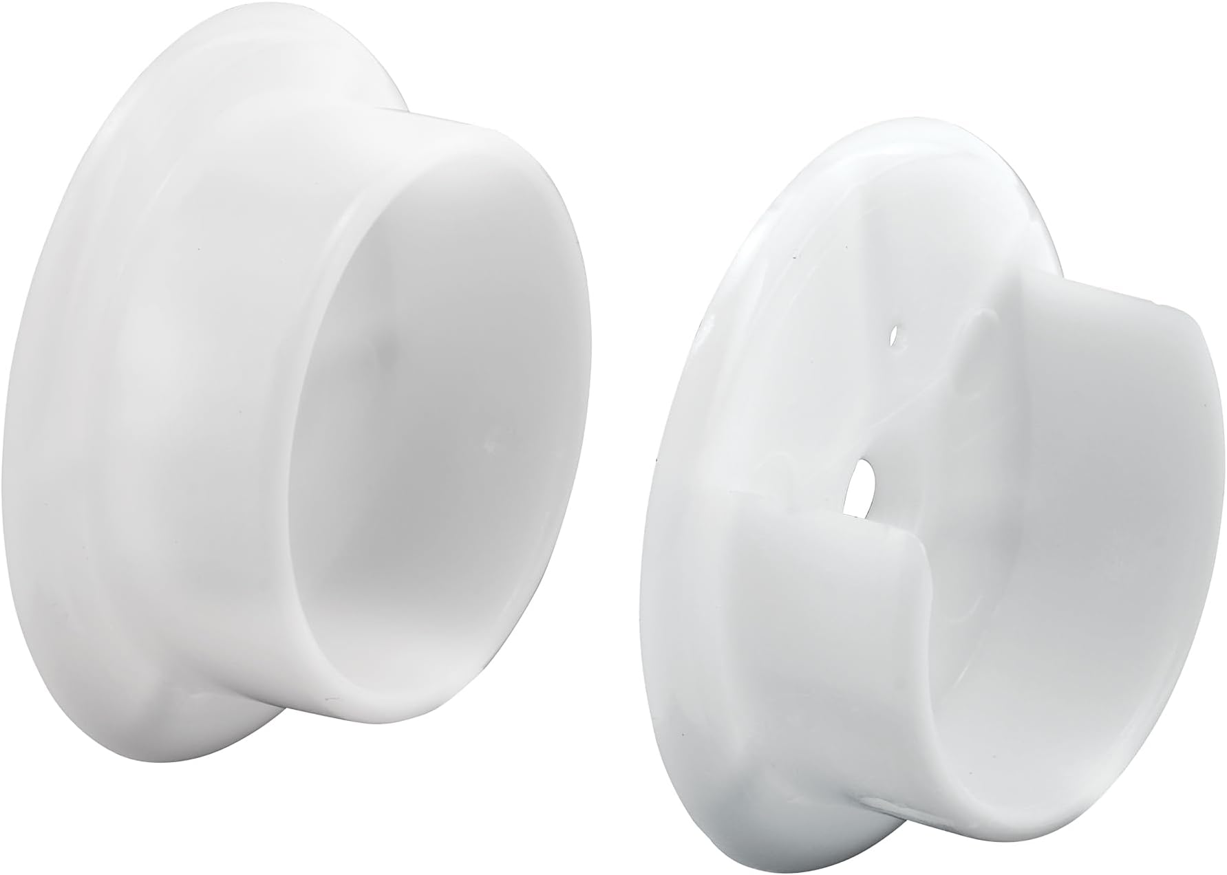Prime-Line N 6568 Closet Pole Sockets, 1-3/8 In., Plastic, White (1 Set)