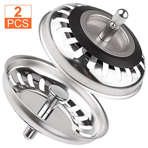 STARVAST 2Pcs Bouchon Évier, Crépines d'évier en Acier Inoxydable pour Cuisine et Salle de Bain, Diamètre 79.3mm