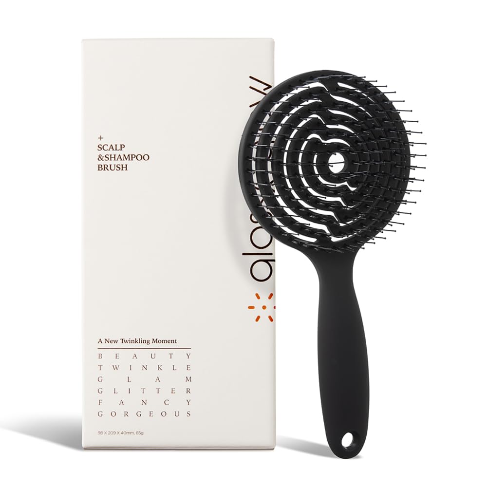 GLGL Premium Kopfhaut- & Shampoobürste für lockiges & nasses Entwirren der Haare | Rundstiftspitze Typ zur Massage der Kopfhaut glatt | Hergestellt in Korea