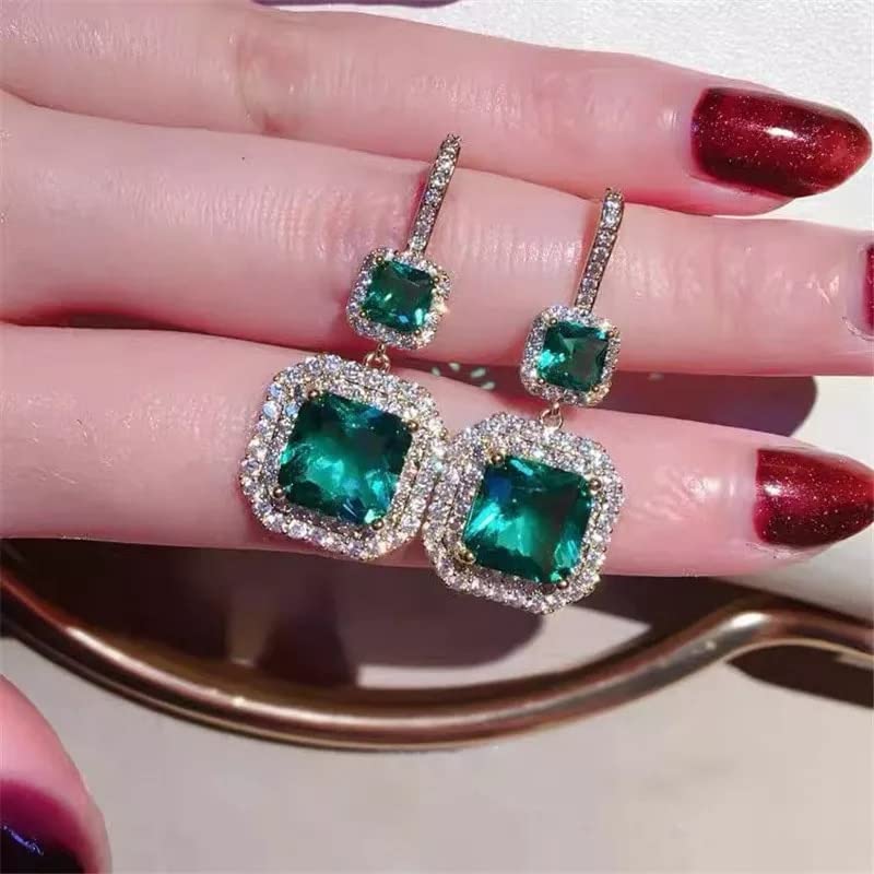 Boucles d'oreilles émeraude légères en argent hypoallergénique sans gêne